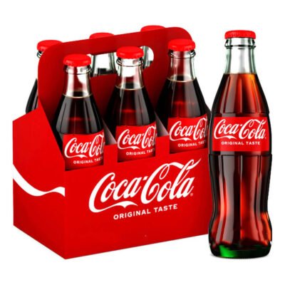 Coca-Cola Original Taste Carbonated Soft Drink Glass 6 Bottle