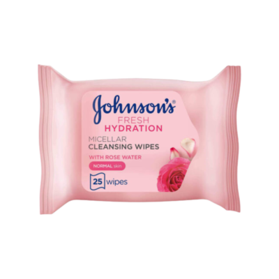 Johnson’s Fresh Hydration Micellar Cleansing Facial Wipes with Rose Water Normal Skin