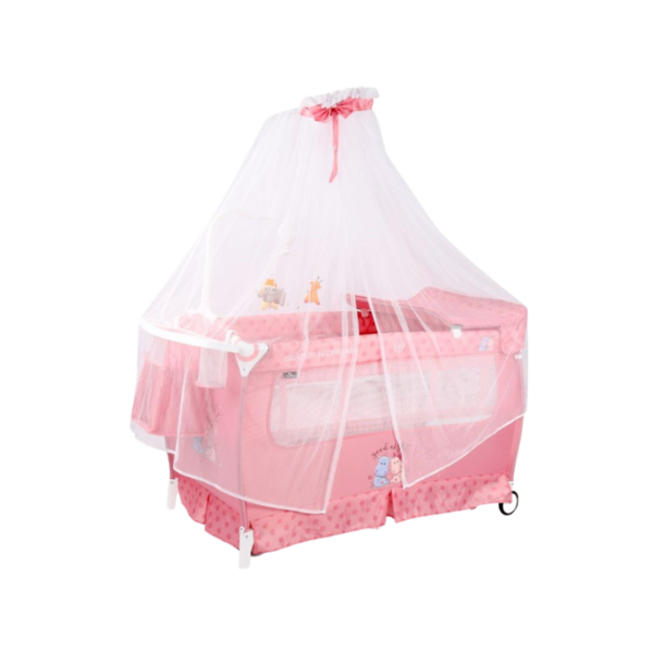 Lorelli Classic  Baby Cot Sleep N Dream Rocker, Pink Hippo